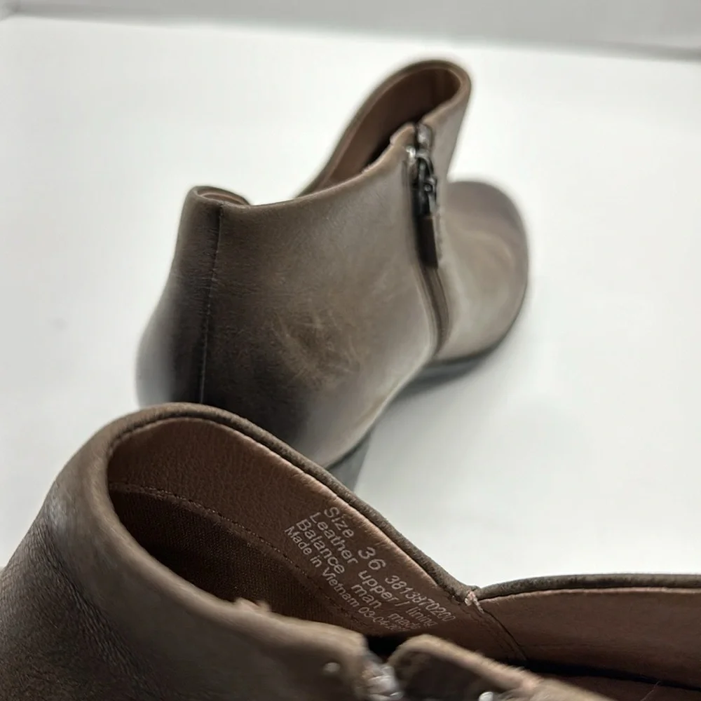 Dansko Raina Ankle Boots Burnished Calf Leather Boot Chestnut Brown Size 36